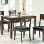 Exotic Wood And Glass Top Modern Furniture Table Set Pertaining To