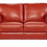 Cindy Crawford Home Lusso Papaya Leather Loveseat | Furniture