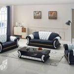 Sofa set living room furniture with genuine leather 3 pcs-in Living