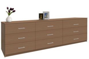 Modern 9 Drawer Triple Dresser - 8 Feet Long | Contempo Space