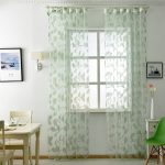Free shipping Kitchen leaf transparent design sheer curtains tulle