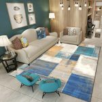 3D Carpets for Living Room Modern Geometric Square Area Rugs Bedroom