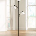 Bingham Modern Torchiere Floor Lamp 3-Light Tree Black Metal White