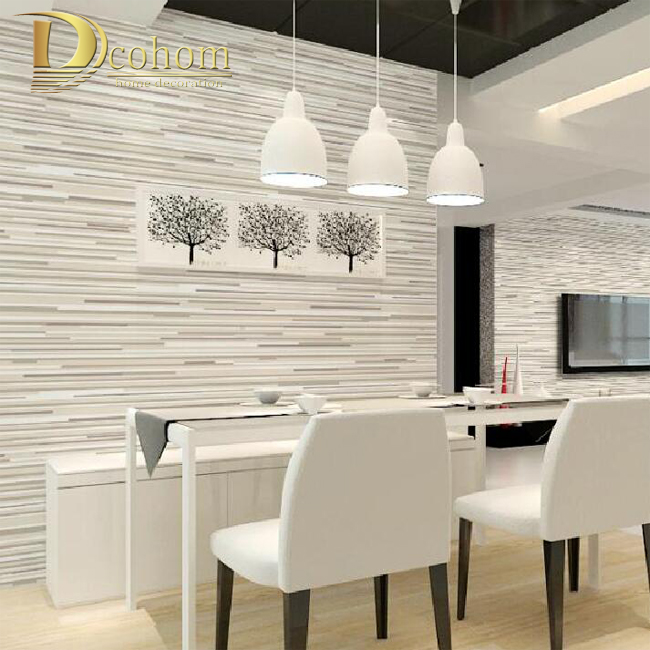 Simple Modern Grey Horizontal Striped Wallpaper 3D Living room Paper