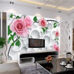 Custom modern wallpaper design,Circle background rose papel de