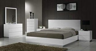 Amazon.com: J&M Furniture Naples Modern White Lacquered Bedroom set