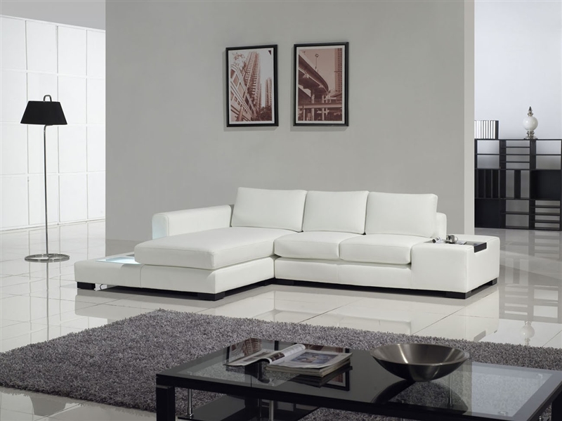 Modern White Compact Leather Sectional Sofa TOS-LF-2029-Comp