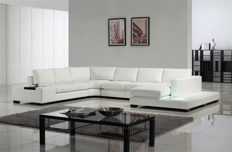 Modern White Bonded Leather Sectional Sofa TOS-LF-2029-BN
