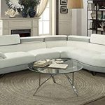 Amazon.com: 2Pcs Modern White Light Grey Faux Leather Sectional Sofa