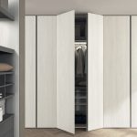 Modular wardrobe / contemporary / melamine / with swing doors
