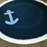 Nautical Anchor Crochet Nursery Rug Playroom Rug by CubbyCreations