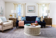 Blue Velvet Sofa in Living Room