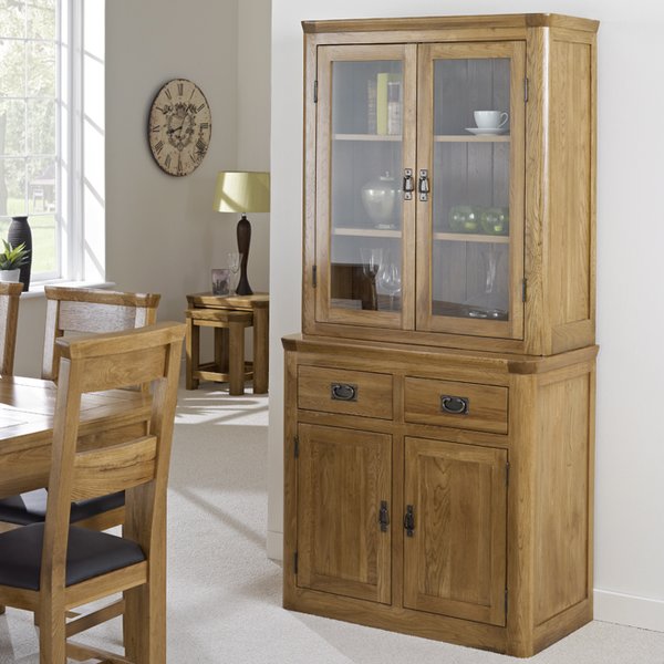 Alpen Home Elizabethville Solid Oak Display Cabinet | Wayfair.co.uk
