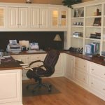 Home Office cabinets - The color combo of dark wood and white