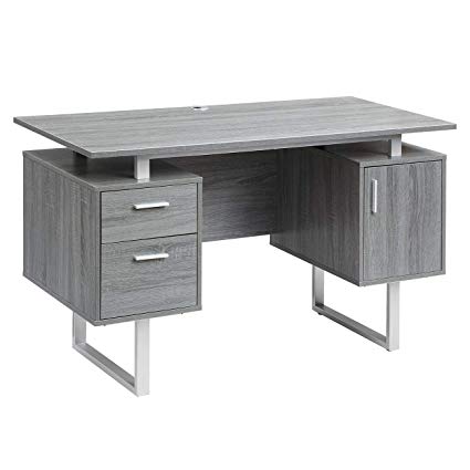 Amazon.com: Techni Mobili RTA-7002-GRY Modern Office Desk with