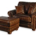 Western Style Leather Oversized Chair - Southwestern - Armchairs And