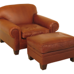 Modern Ralph Lauren Oversized Leather Chair & Ottoman | Chairish