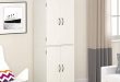 Amazon.com: Gracelove Kitchen Pantry Storage Cabinet White 4 Door