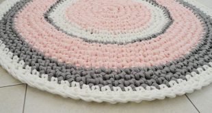Crochet rug round rug nursery girl rug bath mat bedroom rug kitchen