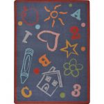Joy Carpets Playful Patterns Kid's Art Purple Area Rug | Classroom