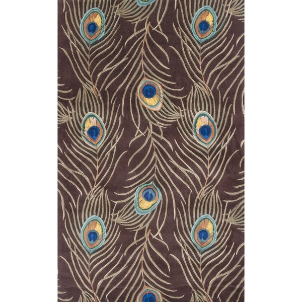 Peacock Feather Wool Area Rug