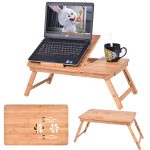 Costway Portable Bamboo Laptop Desk Table Folding Breakfast Bed