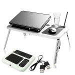 Adjustable Folding Laptop Table E Table With Tray Cooling Fans Stand