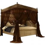 Amazon.com: Nattey Luxury 4 Post Bed Curtain Canopy Mosquito Netting