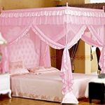 Amazon.com: Pink Princess 4 Corners Post Bed Curtain Canopy Mosquito
