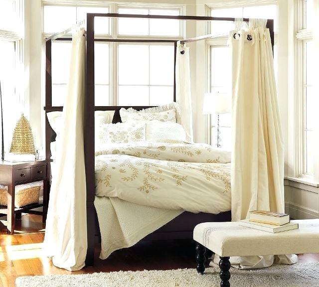 Canopy Bed Curtains Queen Brilliant With Lovable Regard To 2