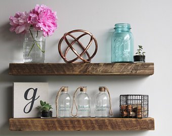 Reclaimed wood floating shelf | Etsy