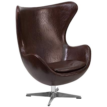 Amazon.com: Espresso Brown Leather Egg Chair -