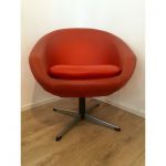 Vintage 1960's Retro Orange Egg Chair On Chrome Swivel Base | Chairs