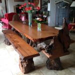 Rustic Live Edge Redwood Dining Table with Rustic Chairs and Benches rustic- dining-room