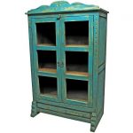 Mexican Painted Wood China Hutch