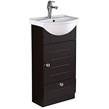 Small Black Cabinet Vanity Bathroom Sink White Grade A Vitreous