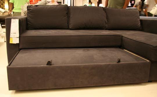 MANSTAD Sectional Sofa Bed & Storage from IKEA | Small den makeover