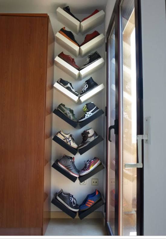 30+ Shoe Storage Ideas for Small Spaces | Closet ideas | Lack shelf