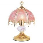 Pink glass floral touch lamp | Lamps | Touch lamp, Table Lamp