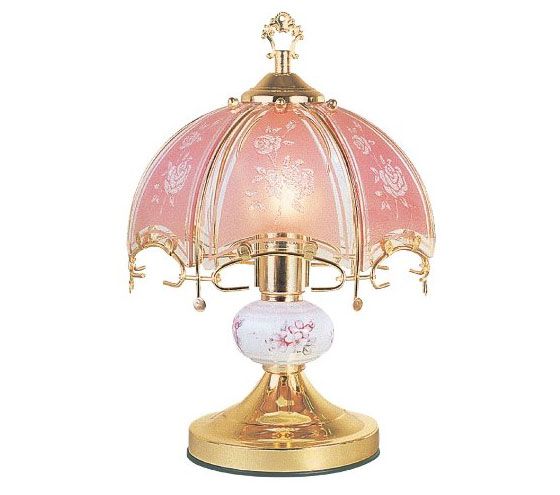 Pink glass floral touch lamp | Lamps | Touch lamp, Table Lamp