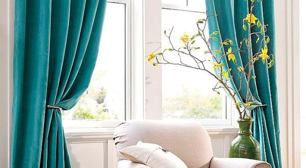 turquoise blue curtains living room