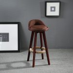 Seat Height 70cm Swivel Bar Chair Fabric Upholstered Seat/Back