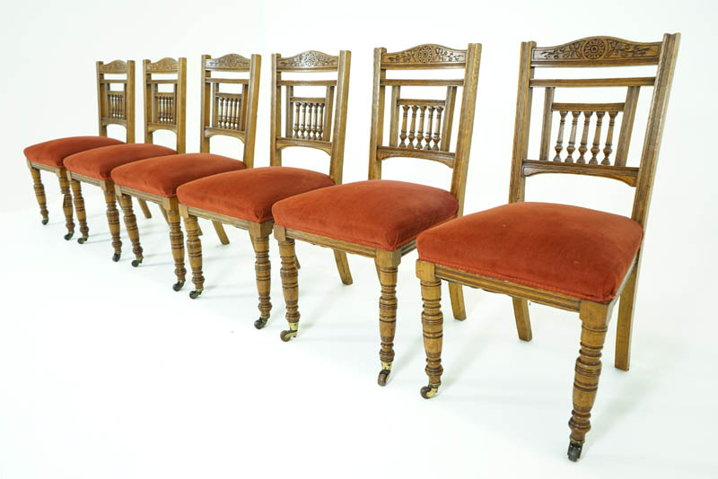 Antique Dining Chairs | Oak Dining Chairs | Victorian, 1890 | B779