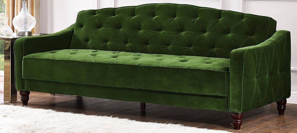 Novogratz Vintage Tufted Sofa Sleeper II Green 2018 / 2019 | Sofakoe