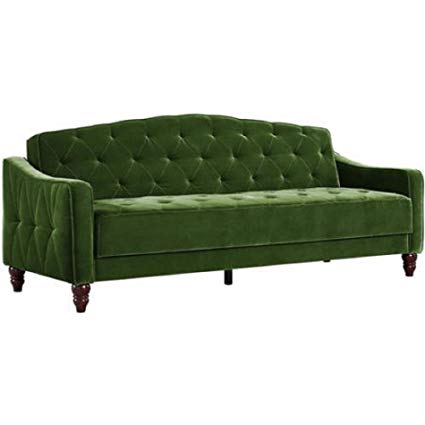 Amazon.com: Novogratz Vintage Tufted Sofa Sleeper II (Green Velour