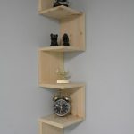 Wall mounted corner shelf Retro 4 tier zig by CustomWoodConcepts