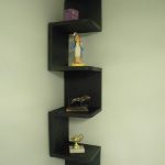 Wall mounted corner zig zag shelf Retro Black | Products | Wall