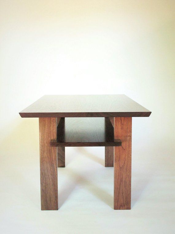 Narrow Coffee Table: Walnut Wood Coffee Table for small living room