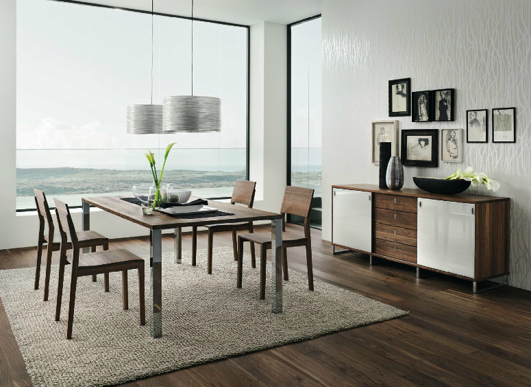 Dark walnut white dining furniture | Interior Design Ideas.