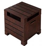 Amazon.com: Crete Small Square Rustic Vintage Walnut Living Room End
